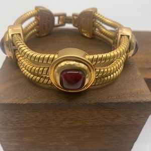 Brighton Versailles Bracelet, NWOT, Gold bracelet with garnet colored stones.